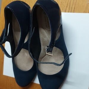 Giana Bernini Memory Foam Navy Blue Women's Shoes Leather/suede Size 7.5-2 In.